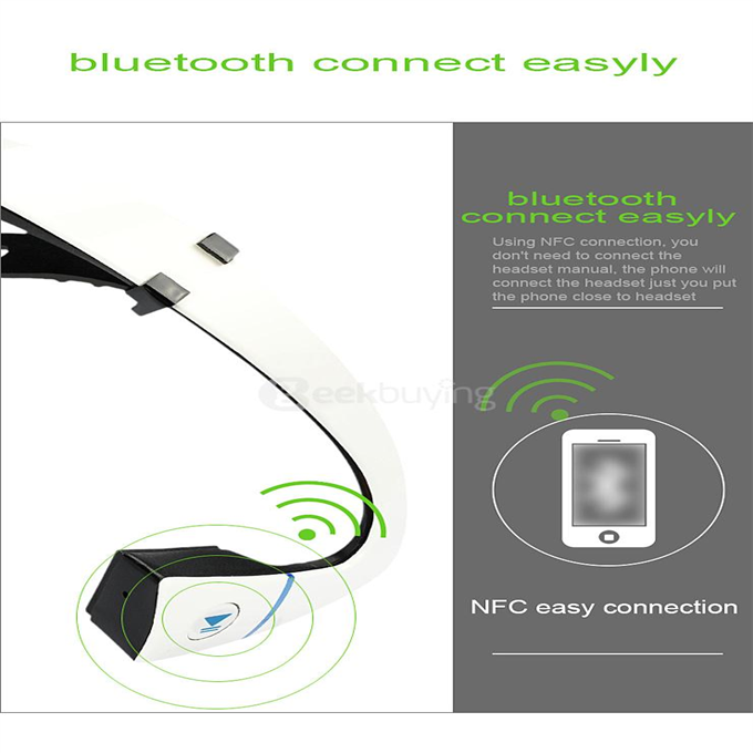 LF-18 NFC Bone Conduction Bluetooth Headset Stereo Headphone Earphone - White
