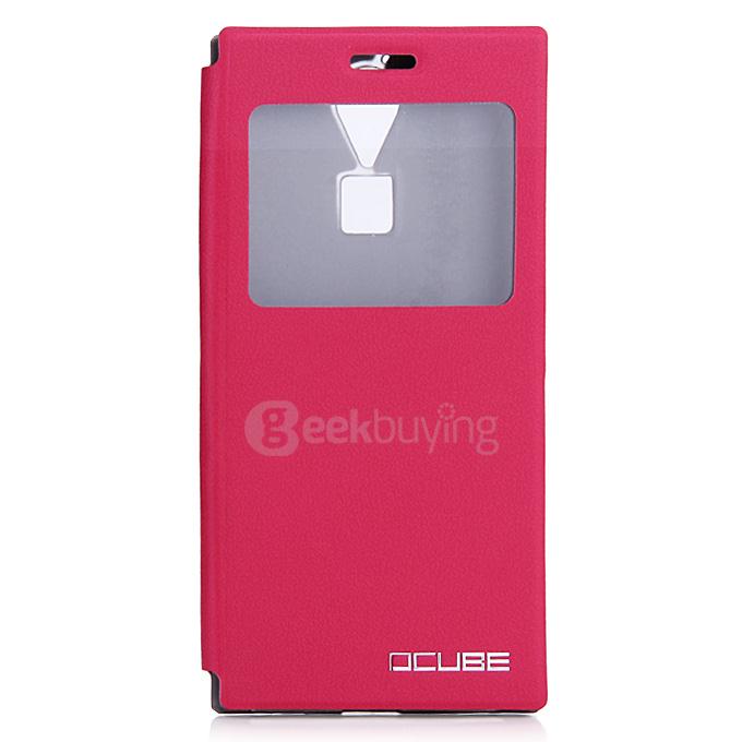 Protective Hard Cover Flip Stand Leather Case for DOOGEE F5/F5 PRO Smartphone - Rose