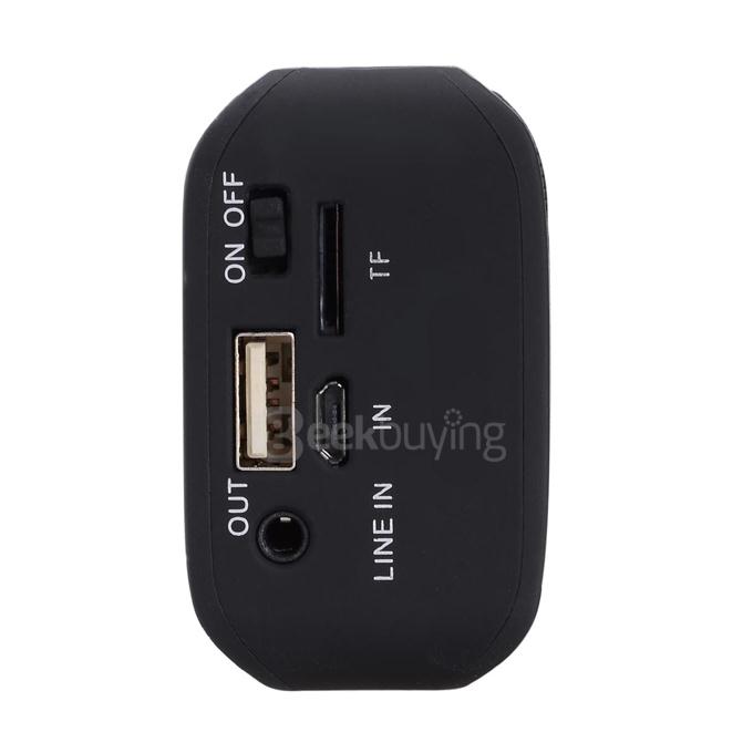 Bluetooth 3.0 Speaker 4000mA Power Bank Hands-free FM Music Player - Black