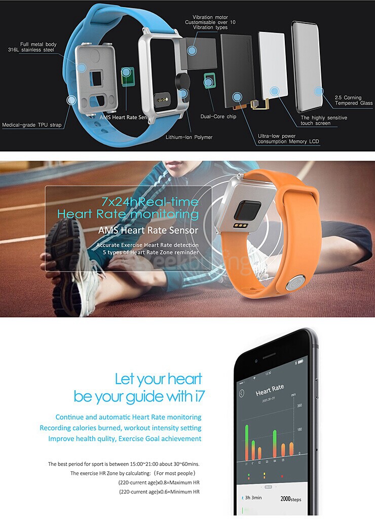 iWOWN i7 Bluetooth 4.0 Smartwatch MTK2502 1.28