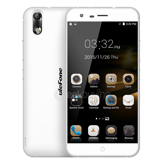 (Package B) Ulefone Paris X 5.0inch Android 5.1 2GB 16GB Smartphone (White) + Tempered Glass Screen Portector + Leather Case (White)