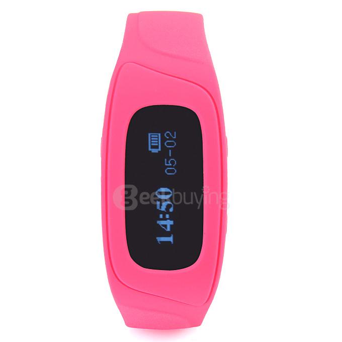 SWB02B Bluetooth 4.0 Sports Smart Bracelet OLED Display Screen with Pedometer Sleep Monitor Alarm for Android iOS - Rose