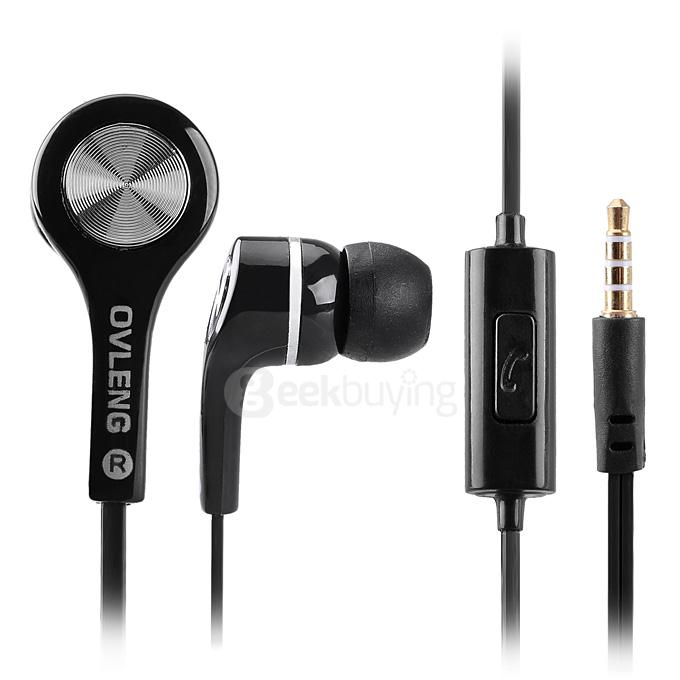 OVLENG OV-IP530 In-Ear Professional Moving Coil Earphones w/ Mic for Mobile Phone - Black