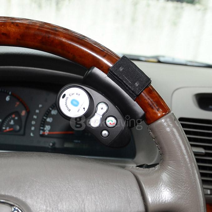 Car Steering Wheel Bluetooth V4.0+EDR Hands-free Call Kit with Mic / LED Indicator - Black