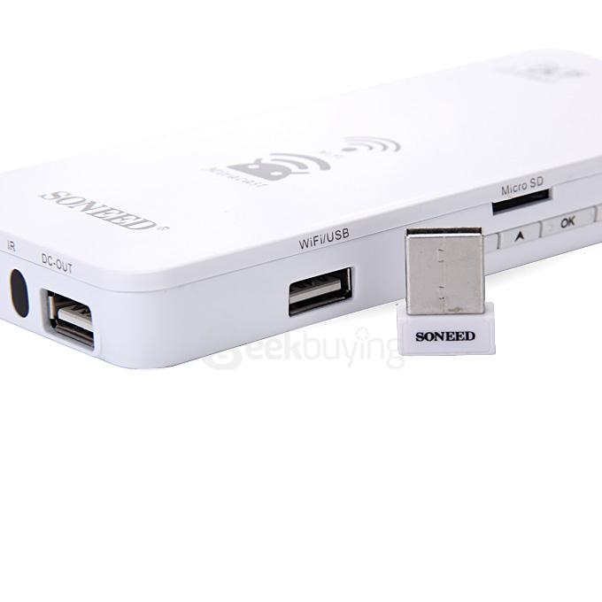 SONEED SP-1200W Wi-Fi Mini Multimedia DLP Projector 2500mAh Power Bank EZcast EZMirror EZair for iOS Android Mac Windows