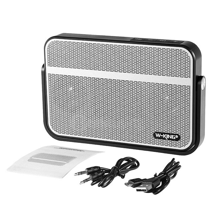 W-KING T9 Portable Ultra Slim NFC Wireless Bluetooth Outdoor Speaker - Silver