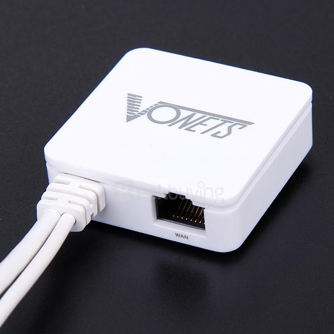 Vonets VAR11N-300 300Mbps 2.4Ghz Mini Wireless WiFi Router WiFi Bridge WiFi Repeater 802.11b/g/n Protocol - White