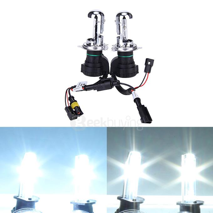 Makibes 5000K H4-3 55W 12V Xenon HID Kit Car Headlight Xenon Bulb Slim Ballast - Black + Silver
