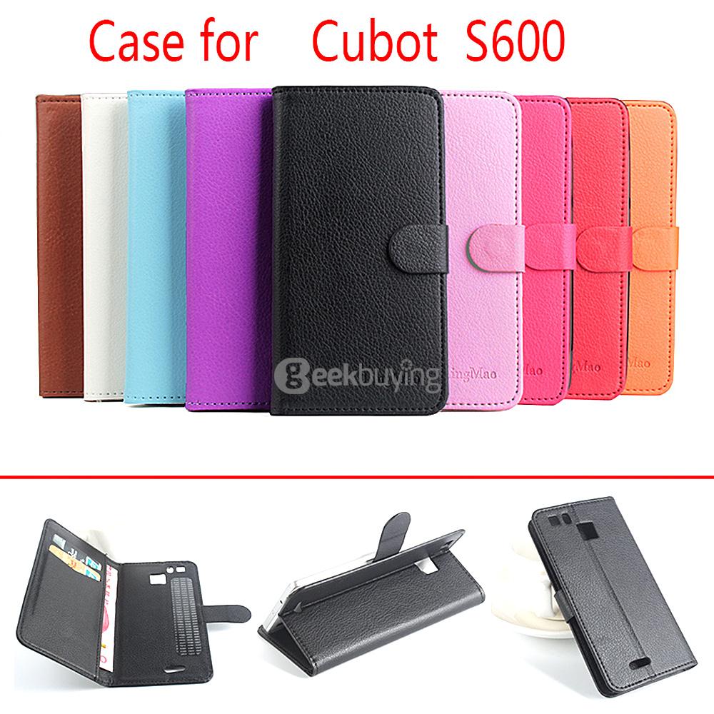 Litchi Texture Protective Hard Cover Flip Stand Leather Case for Cubot S600 Smartphone - Black