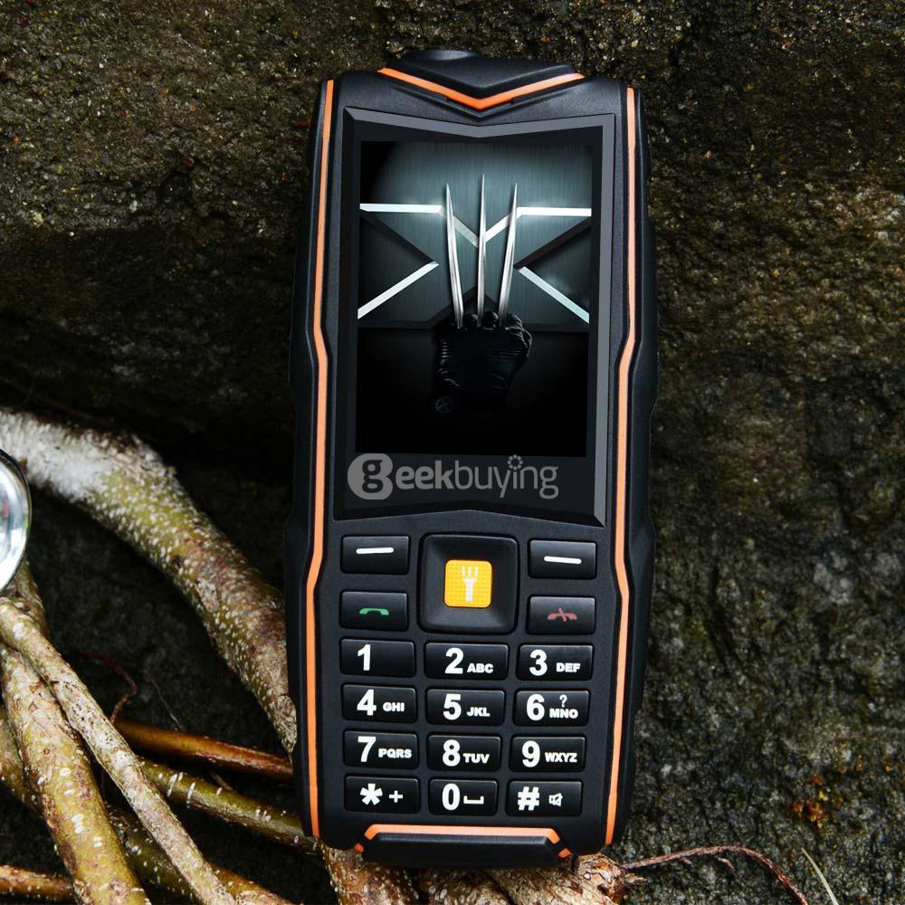 VKworld Stone V3 5200mAh Battery IP67 Waterproof Phone Dustproof Shockproof Flashlight FM Dual SIM Cards GSM Cell Phone - Orange
