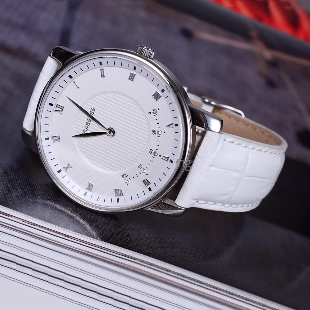 TRASENSE TS-H01 Bluetooth Smartwatch with Leather Strap Fitness Tracker Call Reminder Smart Alarm for Android iOS - White