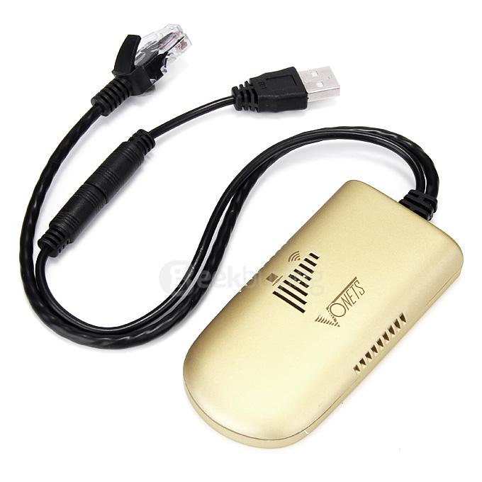 Vonets VAP11G-500 300Mbps Wireless Repeater for PC Camera TV WiFi Adapter 500 Meters Distance - Gold
