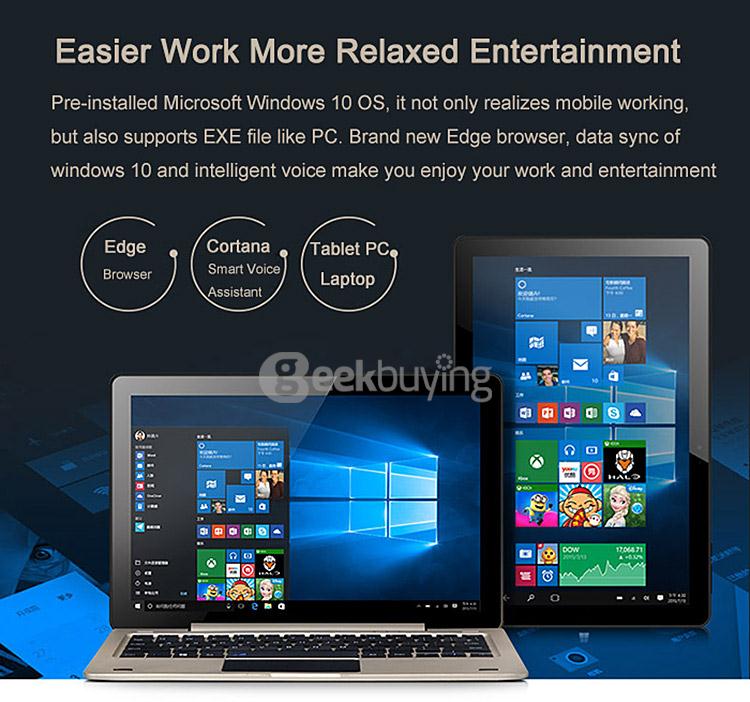 Onda oBook 10 2in1 Tablet 10.1 inch Windows10 4GB/64GB Intel Cherry Trail Z8300 Quad Core 1.84GHz IPS 1280*800 - Gold