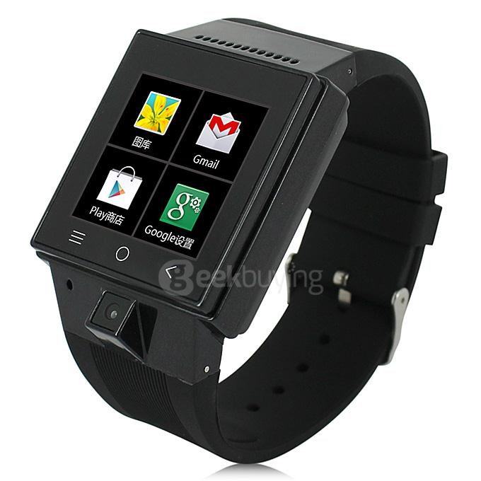 ZGPAX S55 1.54inch Android 4.4 Smartwatch Phone MTK6572 Dual Quad 1.2GHz Touch Screen Bluetooth 4.0 Camera - Black