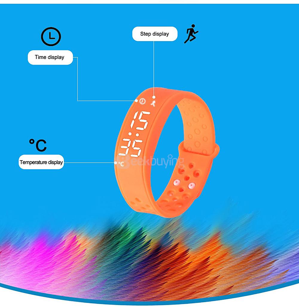 W6 Sports Smartband Time Temperature Dispaly Fitness Tracker Pedometer Sleep Monitor TPU Smart Bracelet for Windows - Black