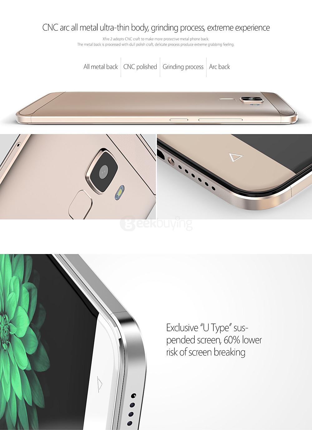 BLUBOO Xfire 2 5.0inch 2.5D IPS HD Screen 3G Smartphone Android 5.1 1GB 8GB MTK6580 1.2GHz Quad Core 8.0MP Touch ID - White