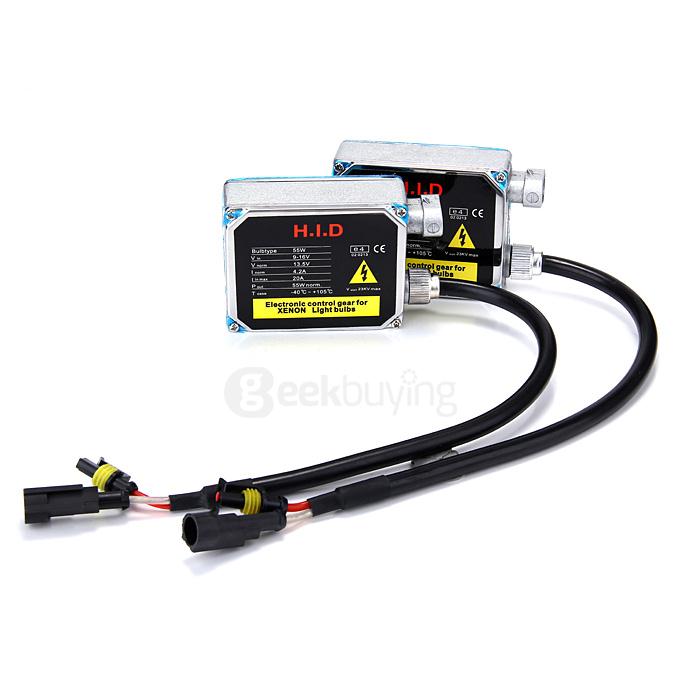 Makibes 6000K H13-3 55W 12V Xenon HID Kit Car Headlight Xenon Bulb Slim Ballast - Black + Silver