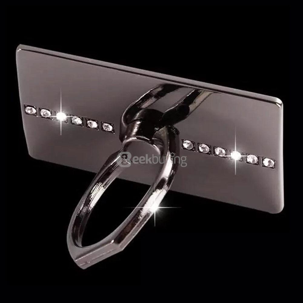 Stylish Metal Rectangle Shape Phone Holder Stand Creative Smartphone Holder for iPhone Samsang HTC Sony ASUS Xiaomi OnePlus Phones - Black