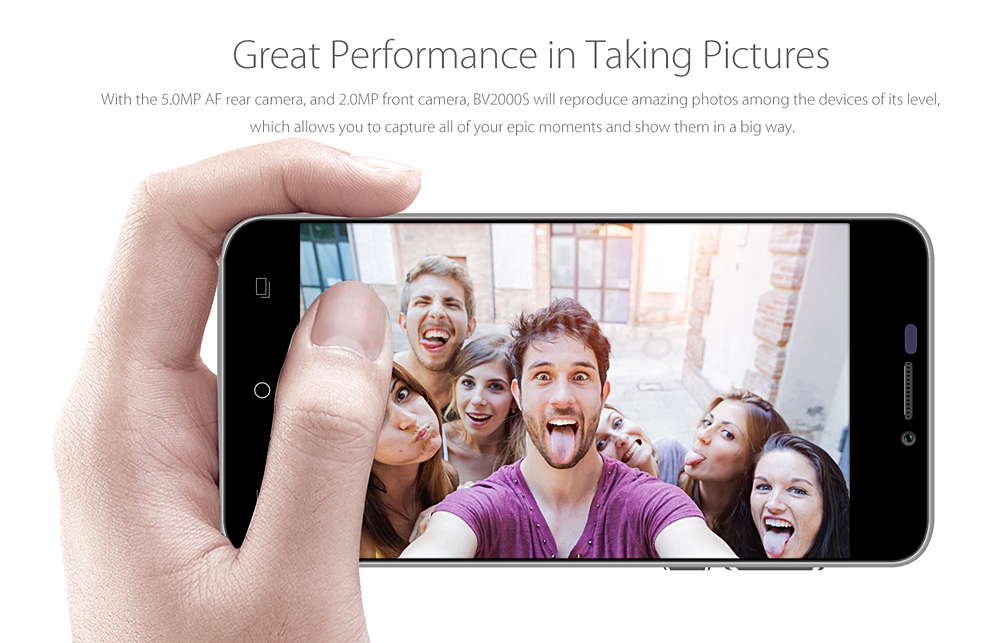 Blackview BV2000S 3G Smartphone 5.0inch HD Screen MT6580 Quad Core Android 5.1 1GB RAM 8GB ROM Smart Wake - Green