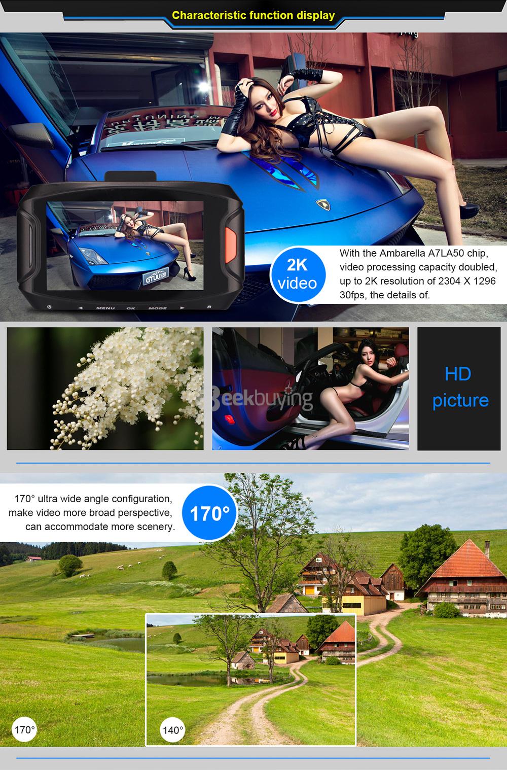 Blackview G90A 2.7inch LCD Ambarella A7LA50 5.0MP Full HD 1080P 170 Degree Wide-angle Lens Car DVR Dashcam HDR G-Sensor