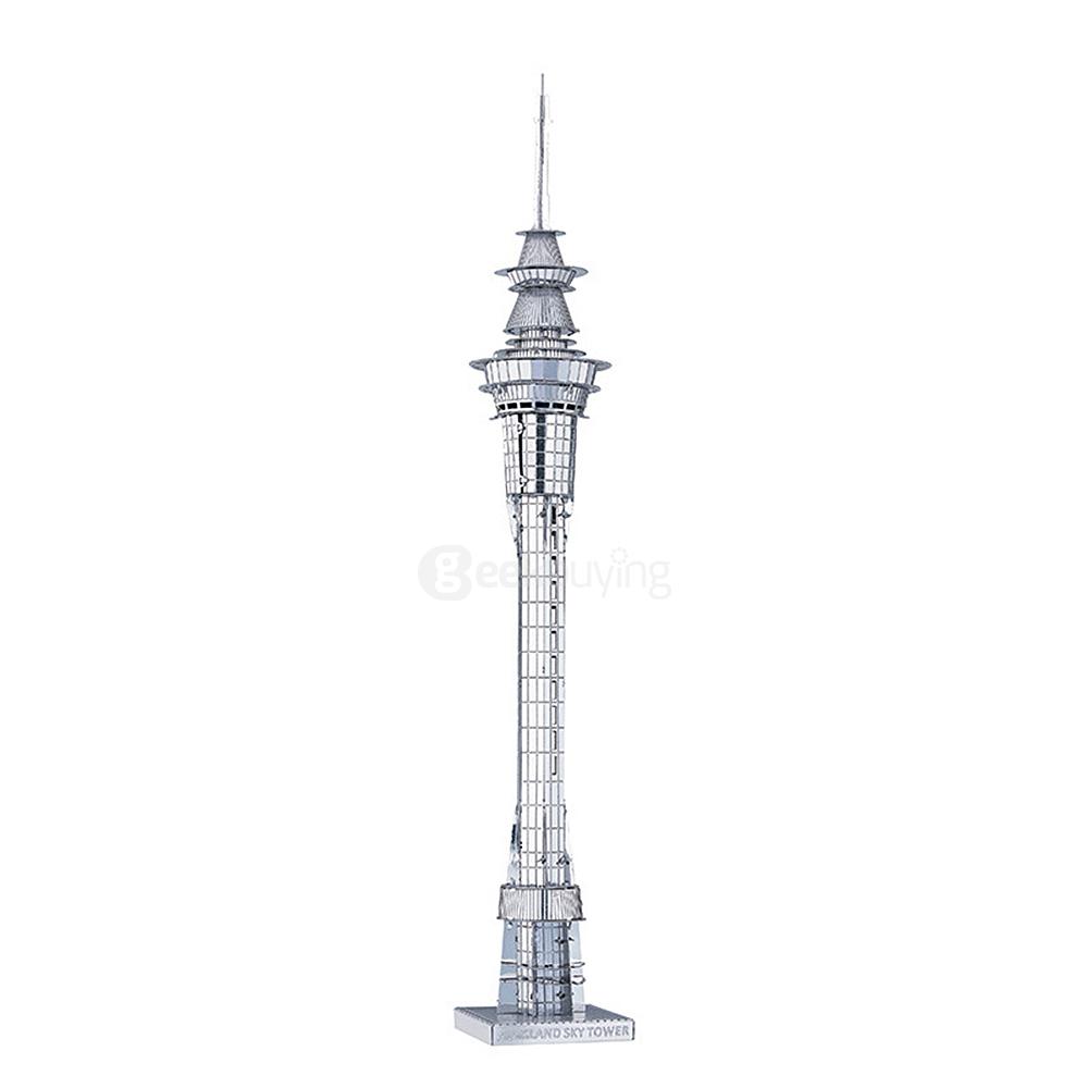 DIY 3D Puzzle Educational 3D Auckland Sky Tower Model Puzzle - Silver