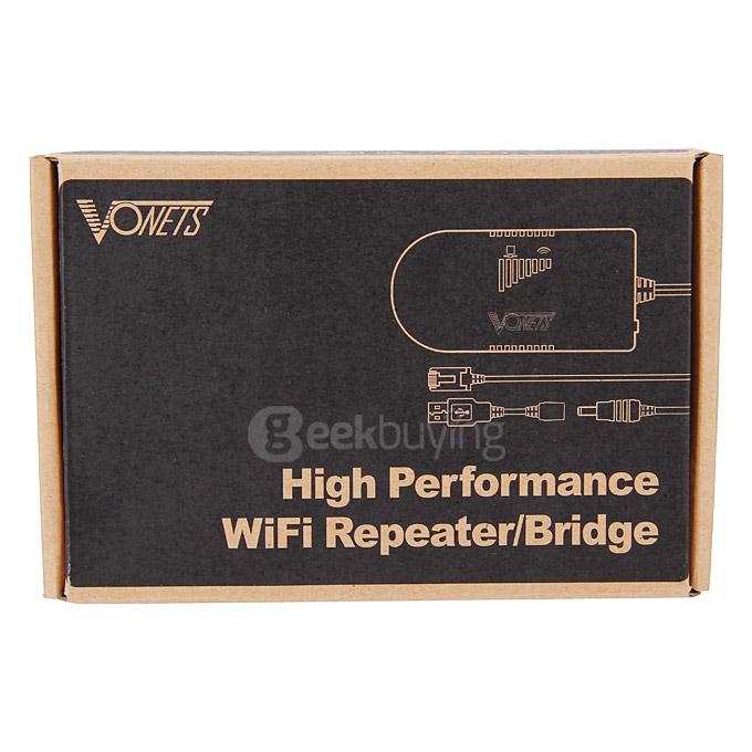 Vonets VAP11G-500 300Mbps Wireless Repeater for PC Camera TV WiFi Adapter 500 Meters Distance - Gold