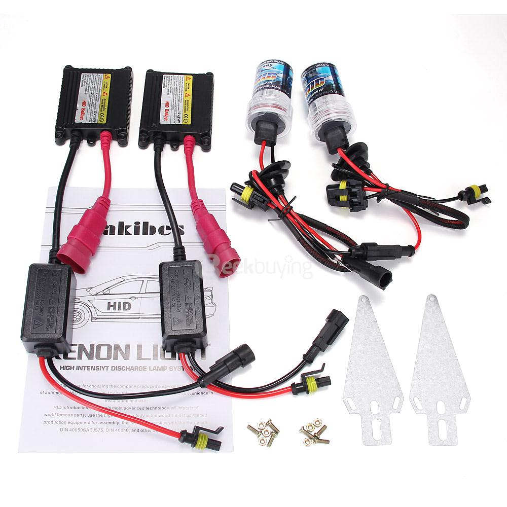 Makibes 4300K H8/H9/H11 55W 12V Xenon HID Kit Car Headlight Xenon Bulb Slim Ballast - Black + Silver