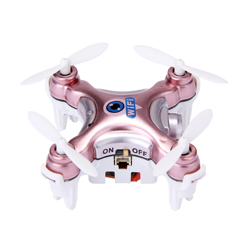 Cheerson CX-10W CX10W Mini Wifi FPV 0.3MP Camera LED 3D Flip 2.4G 4CH 6 Axis RC Quadcopter BNF Without Transmitter - Rose