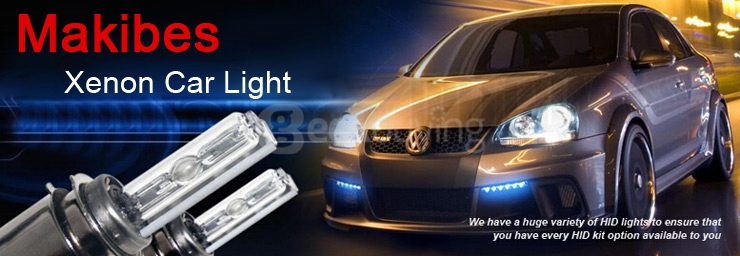 Makibes 5000K H13-3 55W 12V Xenon HID Kit Car Headlight Xenon Bulb Slim Ballast - Black + Silver