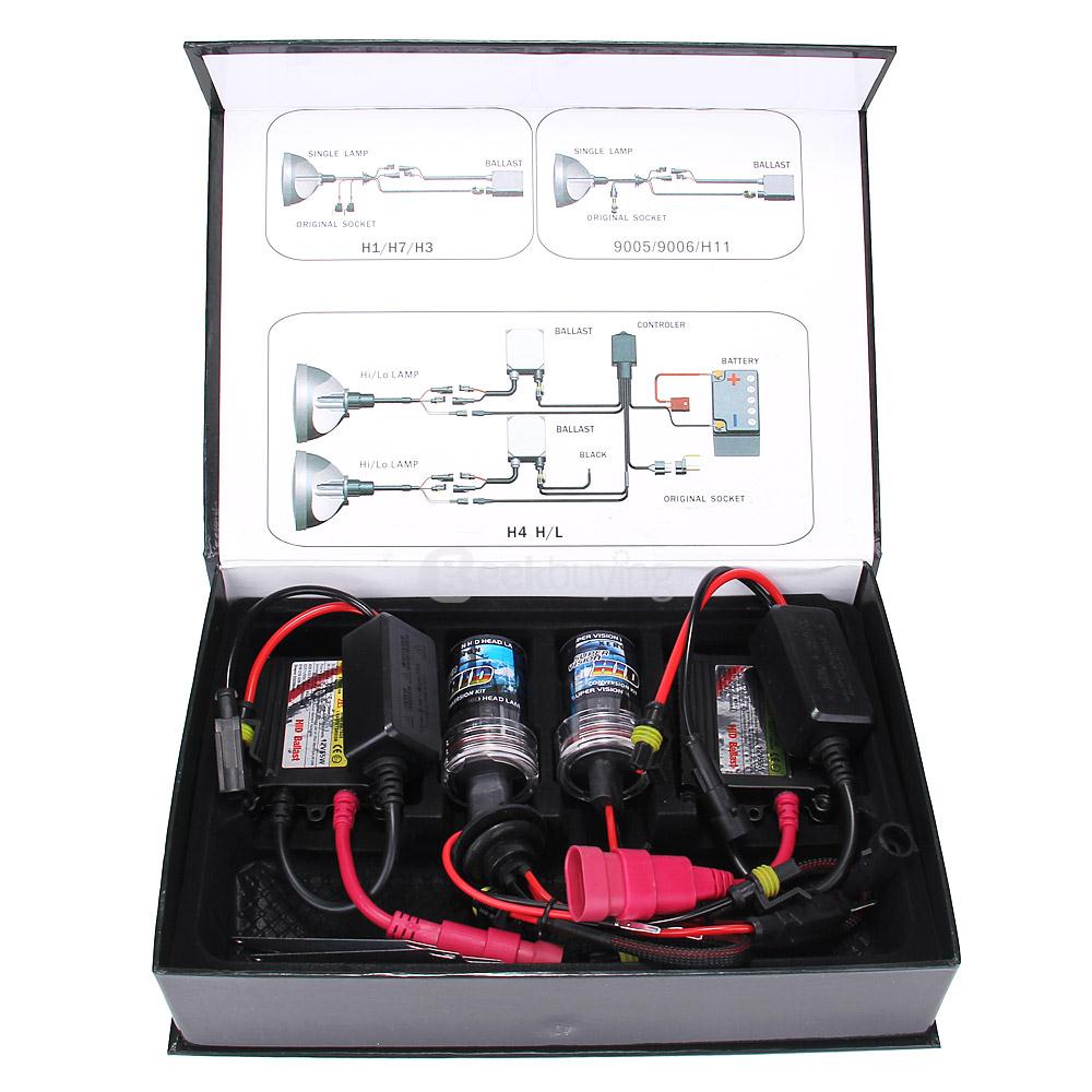 Makibes 4300K H8/H9/H11 55W 12V Xenon HID Kit Car Headlight Xenon Bulb Slim Ballast - Black + Silver