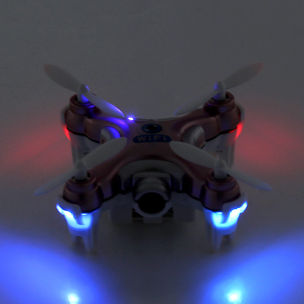 Cheerson CX-10W CX10W Mini Wifi FPV 0.3MP Camera LED 3D Flip 2.4G 4CH 6 Axis RC Quadcopter BNF Without Transmitter - Rose