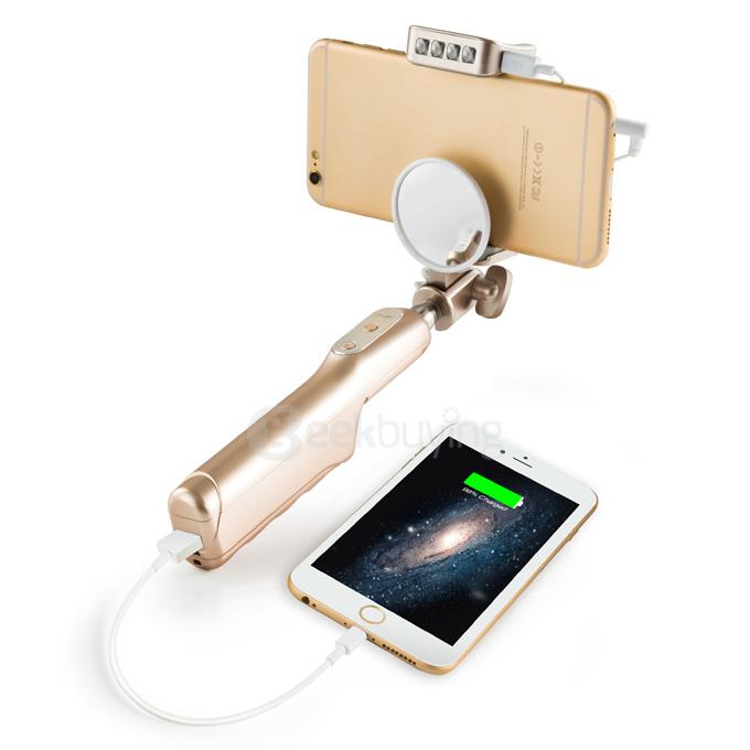 Mlais Travel Wire Control Selfie Stick Self Timer Monopod 3200mAh Power Bank