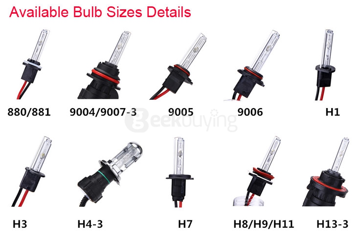 Makibes 6000K H13-3 55W 12V Xenon HID Kit Car Headlight Xenon Bulb Slim Ballast - Black + Silver