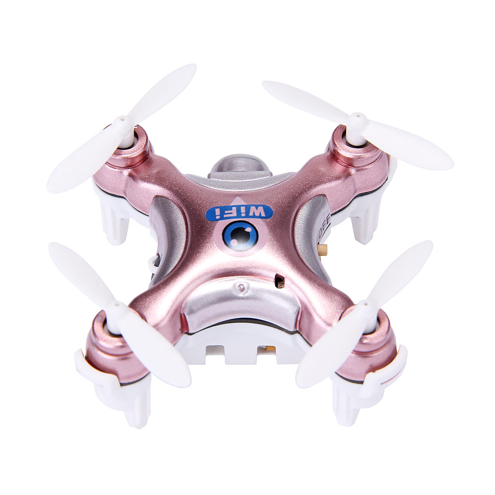 Cheerson CX-10W CX10W Mini Wifi FPV 0.3MP Camera LED 3D Flip 2.4G 4CH 6 Axis RC Quadcopter BNF Without Transmitter - Rose