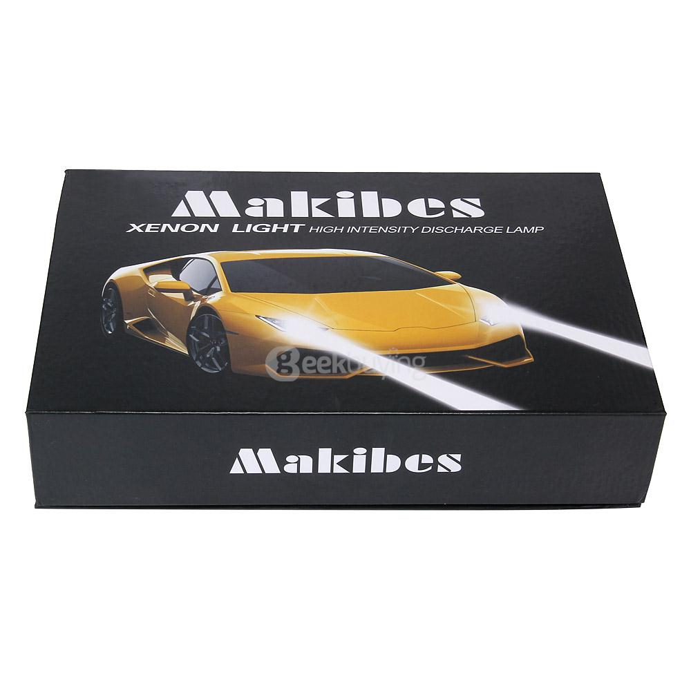 Makibes 6000K 9006 55W 12V Xenon HID Kit Car Headlight Xenon Bulb Slim Ballast - Black + Silver