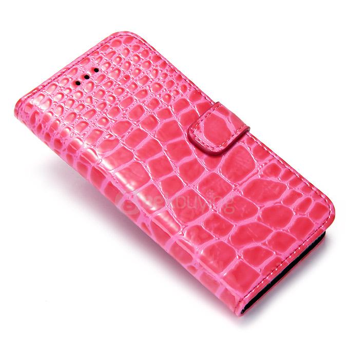 Luxury Crocodile PU Wallet Stand Leather Case For Apple iPhone 6 4.7inch - Rose