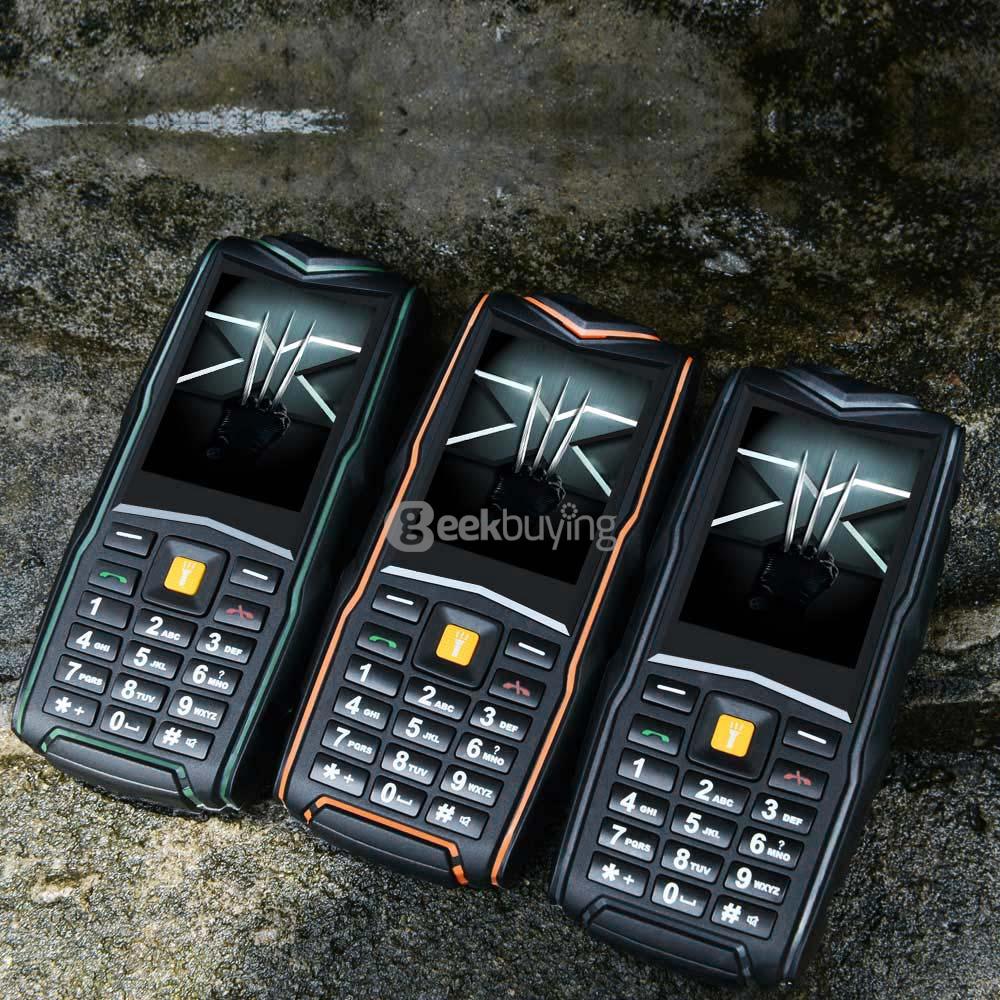 VKworld Stone V3 5200mAh Battery IP67 Waterproof Phone Dustproof Shockproof Flashlight FM Dual SIM Cards GSM Cell Phone - Black