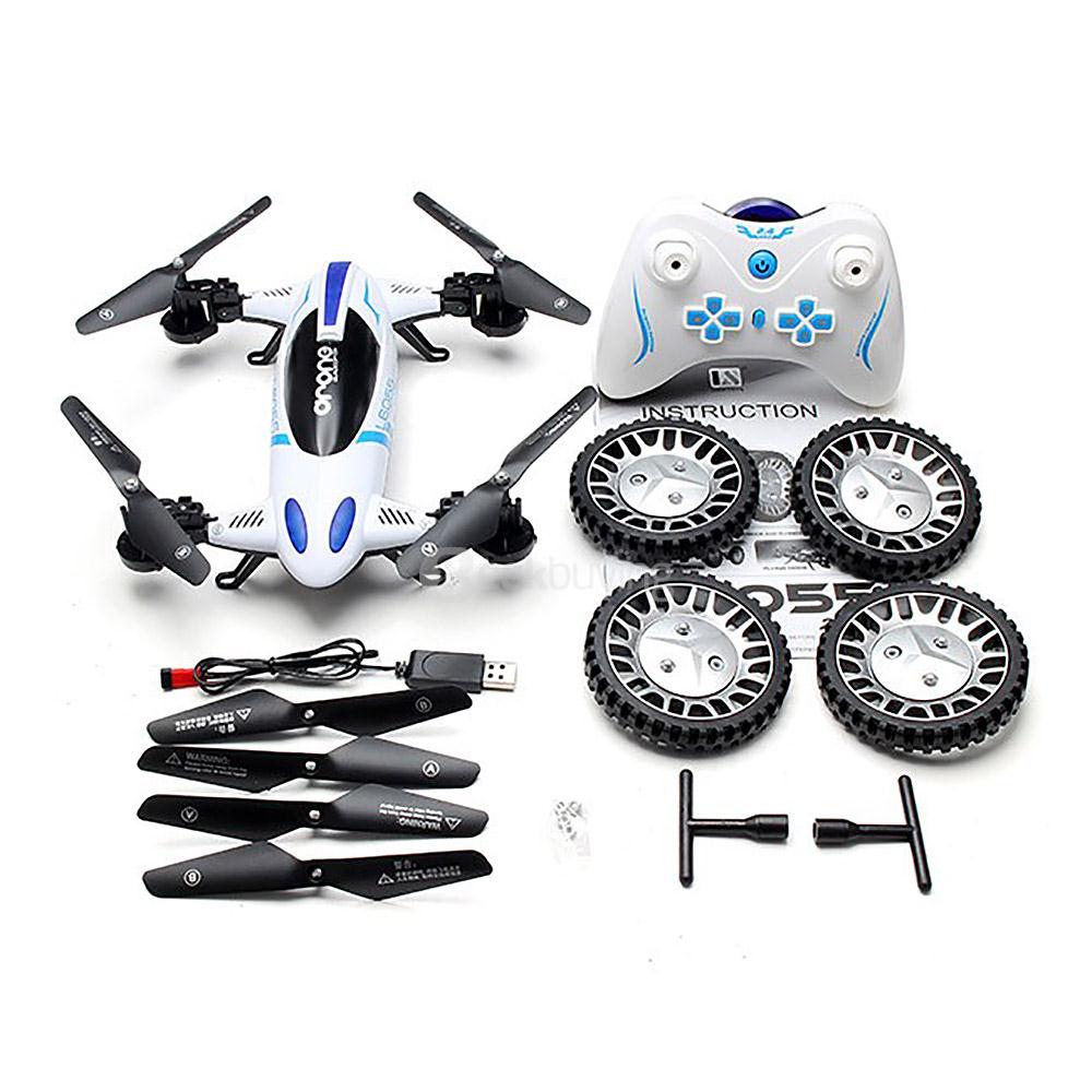 Lishitoys L6055 Land & Sky 2 in 1 Altitude Hold 3D Roll Dual Mode Flying Car RC Quadcopter RTF - White