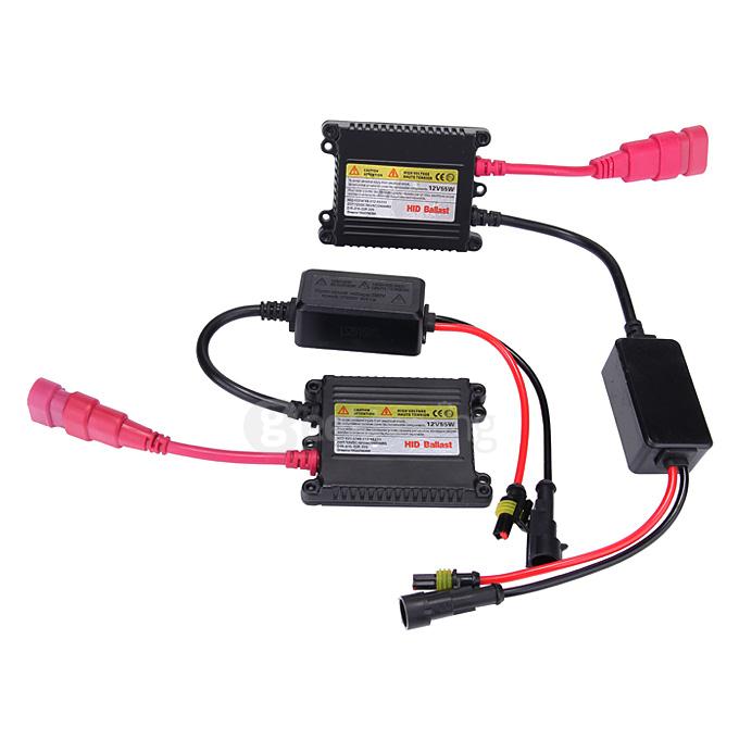 Makibes 5000K H4-3 55W 12V Xenon HID Kit Car Headlight Xenon Bulb Slim Ballast - Black + Silver