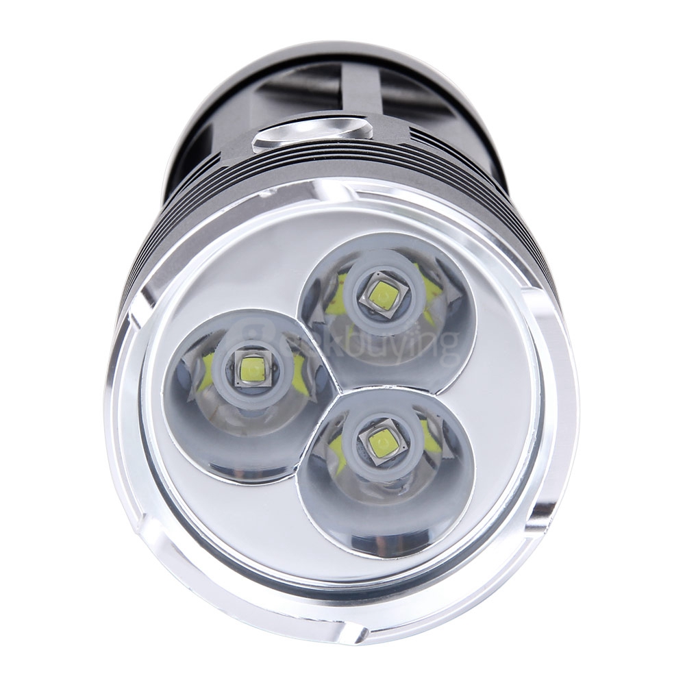 Skyray King CREE 3 x XM-L T6 3600LM LED Flashlight for Camp - Black (4 x 18650)