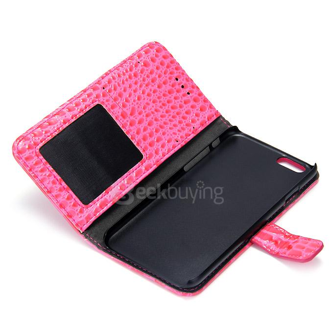 Luxury Crocodile PU Wallet Stand Leather Case For Apple iPhone 6 4.7inch - Rose