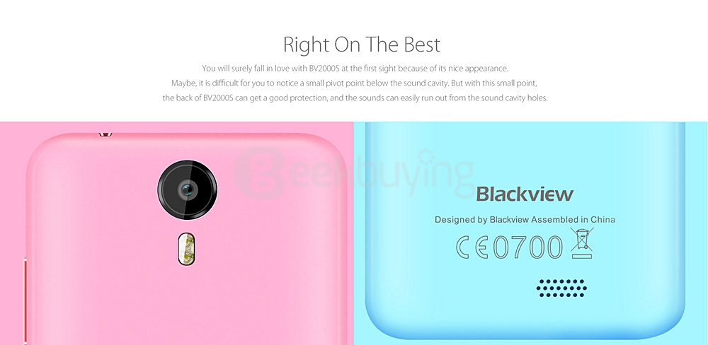 Blackview BV2000S 3G Smartphone 5.0inch HD Screen MT6580 Quad Core Android 5.1 1GB RAM 8GB ROM Smart Wake - Green