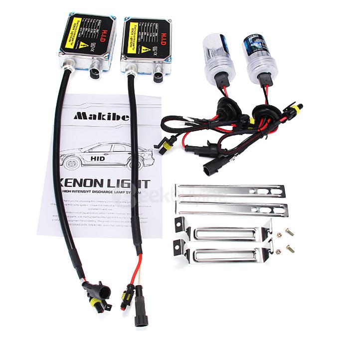 Makibes 6000K 880/881 55W 12V F250 Xenon HID Kit Car Headlight Xenon Bulb Slim Ballast - Black + Silver