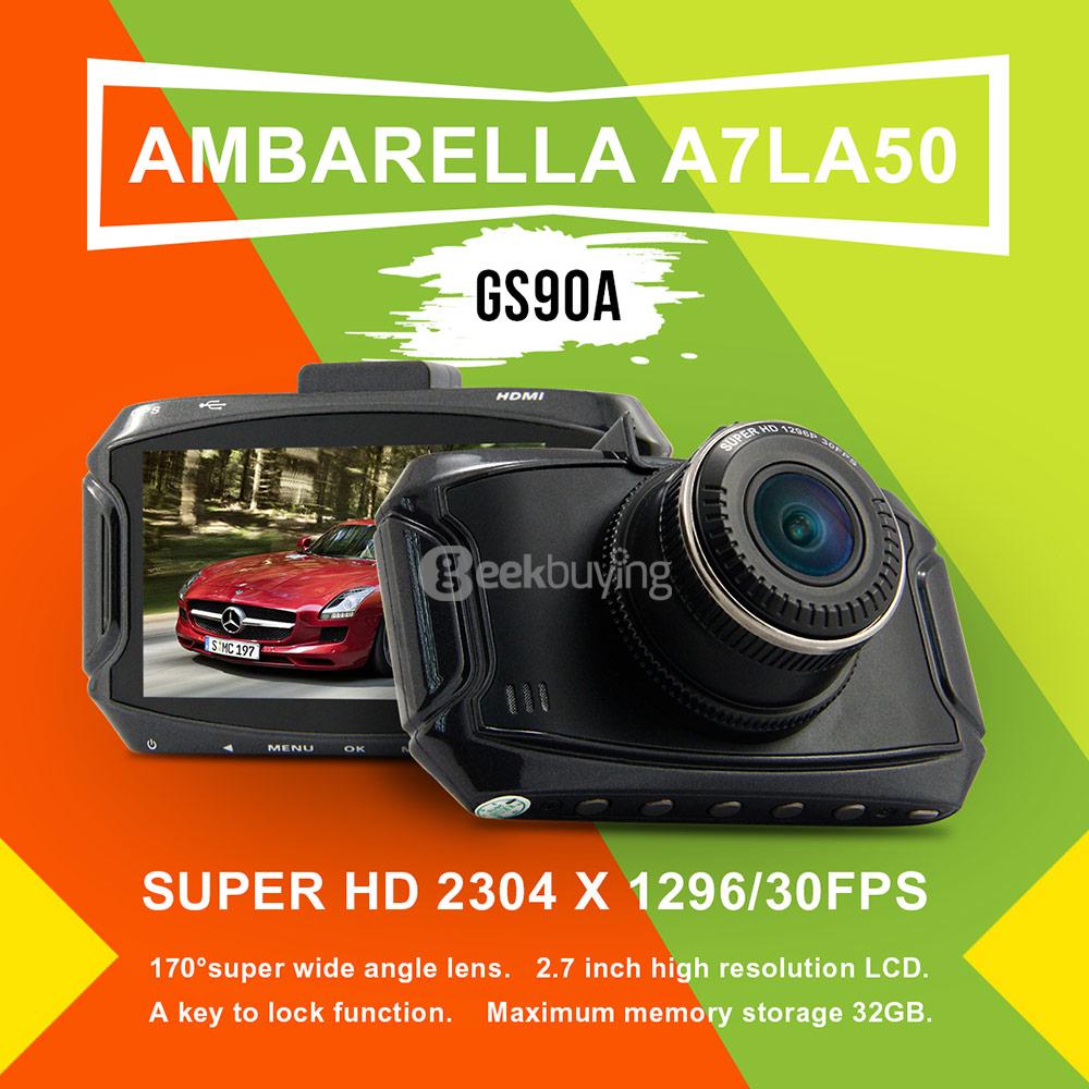 GS90A 2.7inch LCD Ambarella A7LA50 5.0MP Full HD 1080P 170 Degree Wide-angle Lens Car DVR Dashcam HDR G-Sensor GPS
