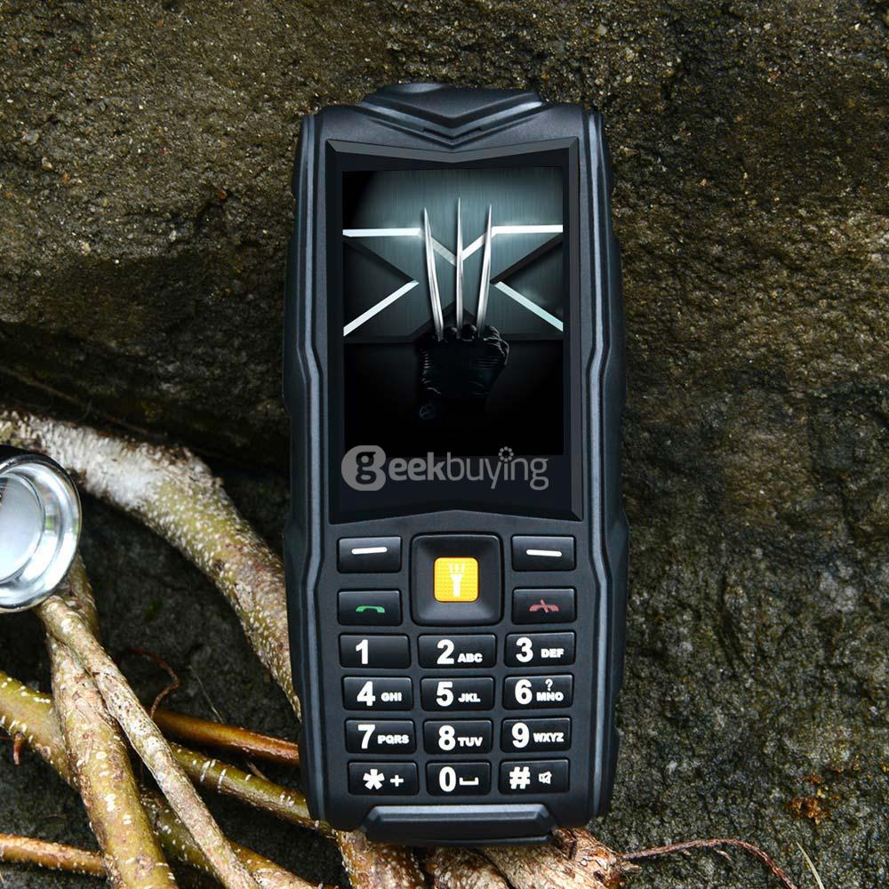 VKworld Stone V3 5200mAh Battery IP67 Waterproof Phone Dustproof Shockproof Flashlight FM Dual SIM Cards GSM Cell Phone - Black