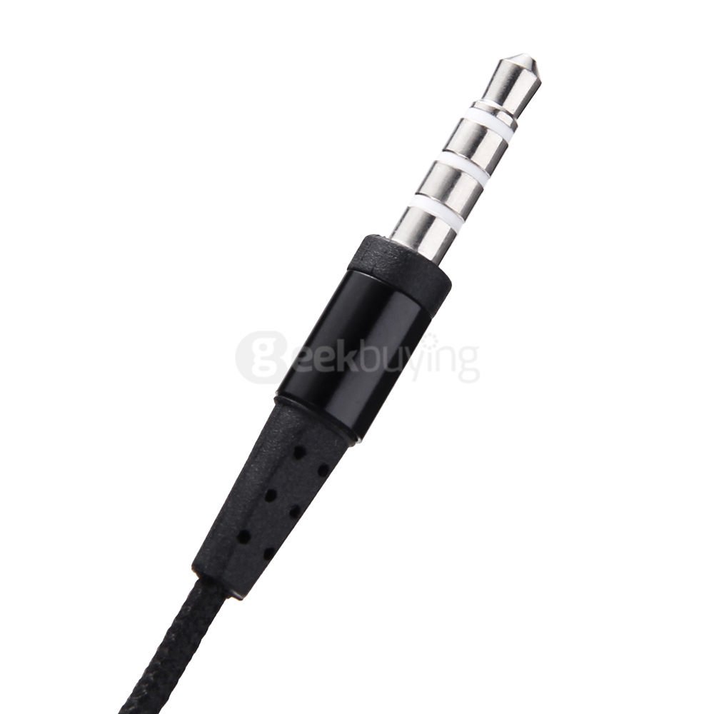 Zip Style In-ear 3.5mm Earphone with MIC for iPhone iPad Samsuing Xiaomi - Black