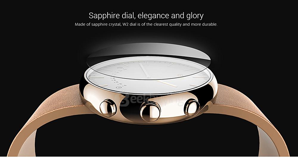 Elephone W2 Smart Watch Rhonda 762 Movement Sapphire Crystal Glass Bluetooth 4.0 IP53 Smartwatch Fitness Tracker - Silver