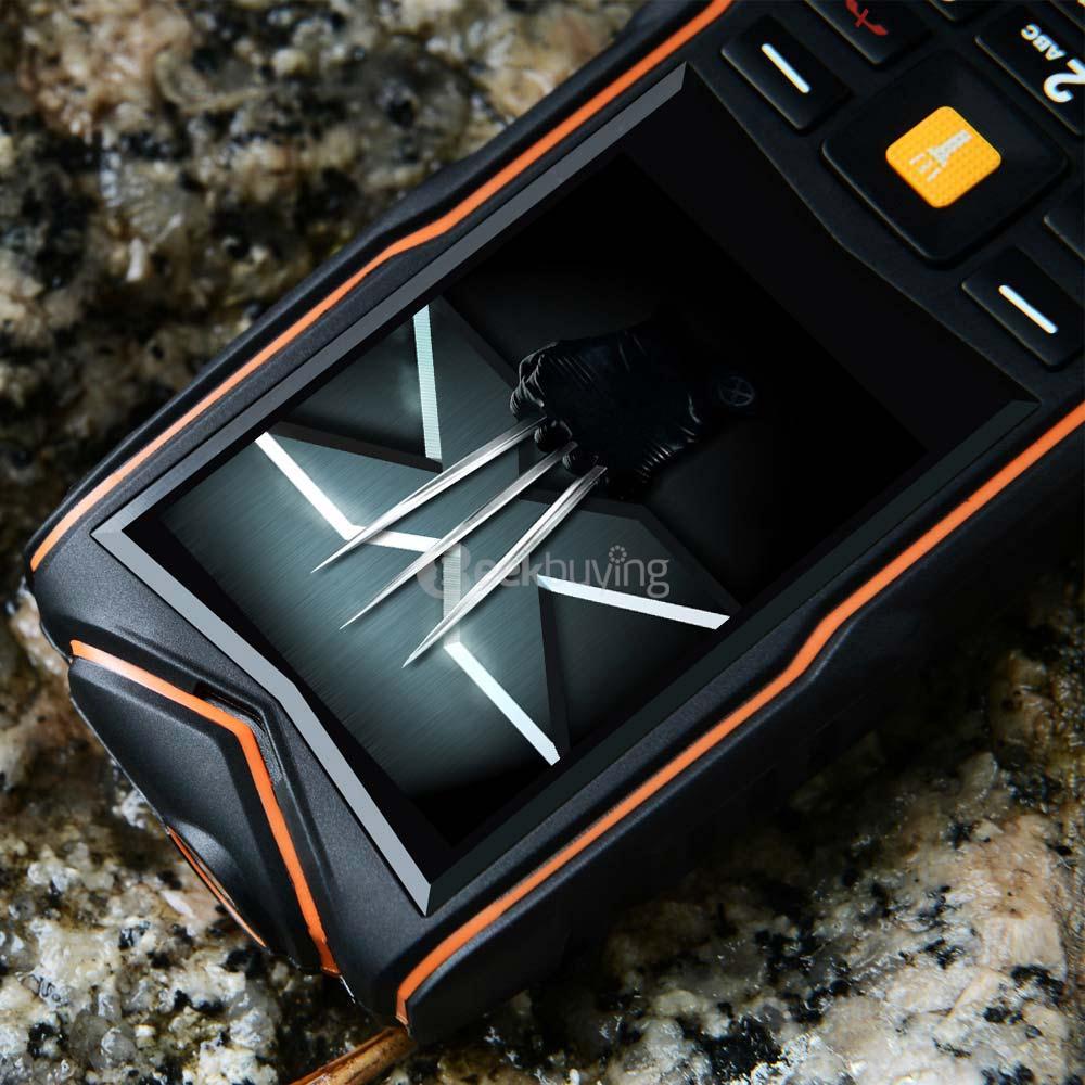 VKworld Stone V3 5200mAh Battery IP67 Waterproof Phone Dustproof Shockproof Flashlight FM Dual SIM Cards GSM Cell Phone - Orange