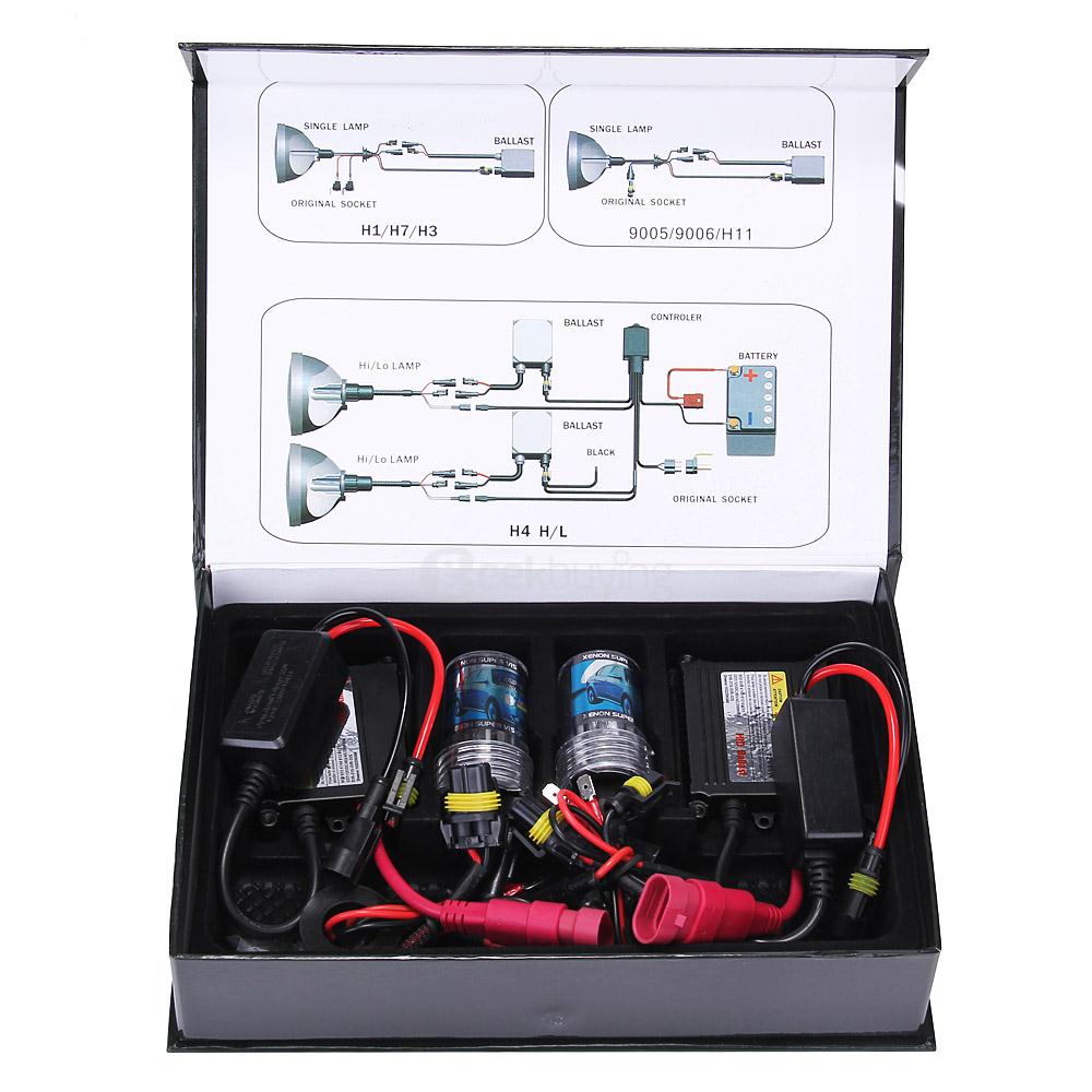 Makibes 8000K H7 55W 12V Xenon HID Kit Car Headlight Xenon Bulb Slim Ballast - Black + Silver