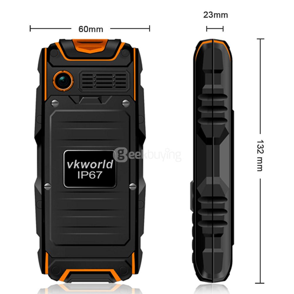 VKworld Stone V3 5200mAh Battery IP67 Waterproof Phone Dustproof Shockproof Flashlight FM Dual SIM Cards GSM Cell Phone - Orange